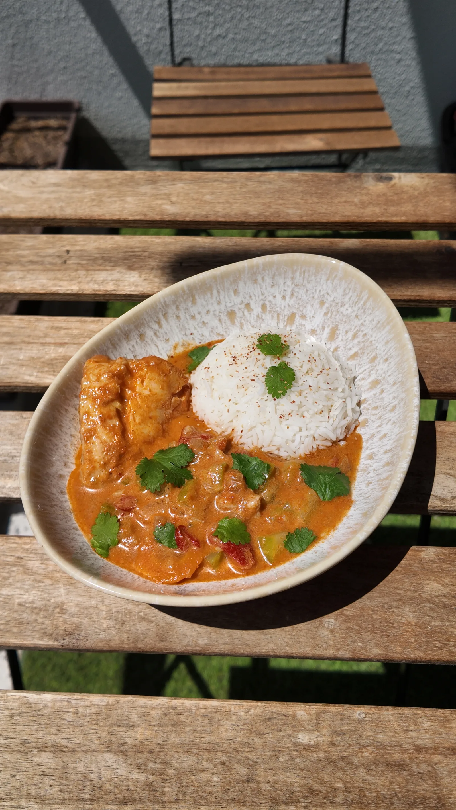 Curry rouge de cabillaud